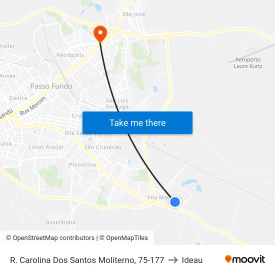 R. Carolina Dos Santos Moliterno, 75-177 to Ideau map