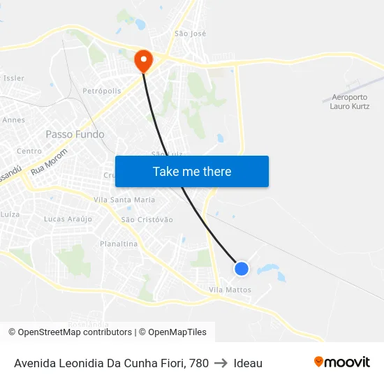 Avenida Leonidia Da Cunha Fiori, 780 to Ideau map