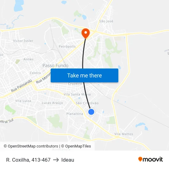 R. Coxilha, 413-467 to Ideau map