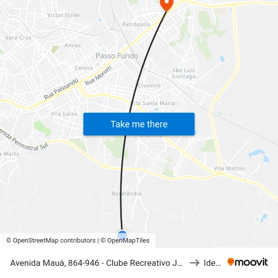 Avenida Mauá, 864-946 - Clube Recreativo Juvenil to Ideau map