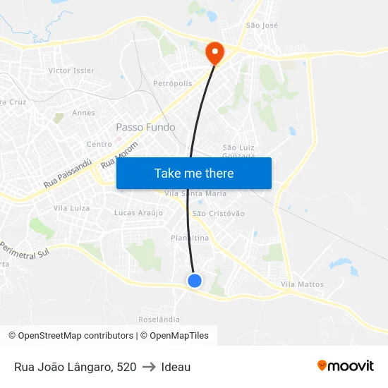 Rua João Lângaro, 520 to Ideau map