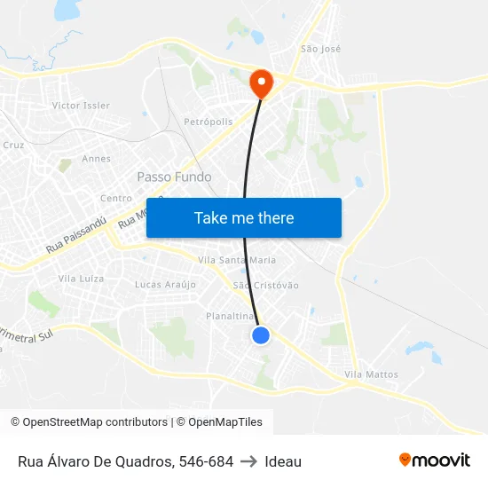 Rua Álvaro De Quadros, 546-684 to Ideau map