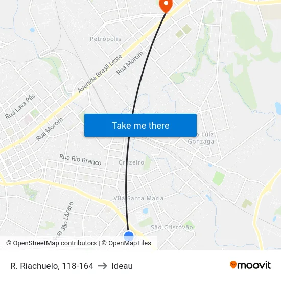 R. Riachuelo, 118-164 to Ideau map