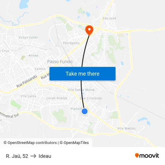 R. Jaú, 52 to Ideau map