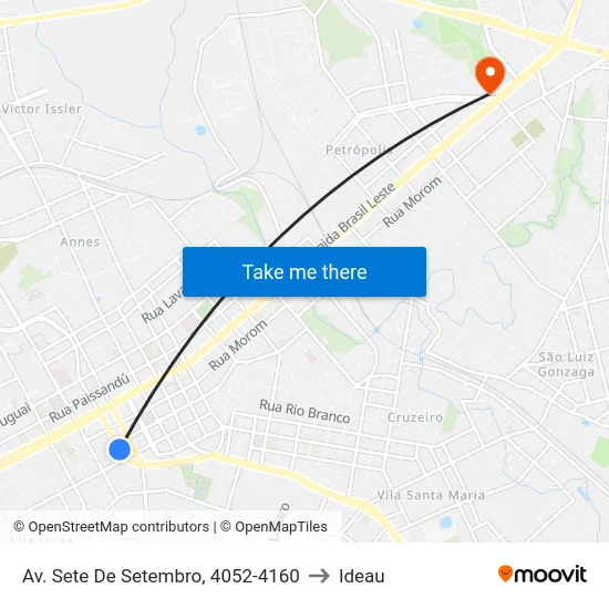 Av. Sete De Setembro, 4052-4160 to Ideau map