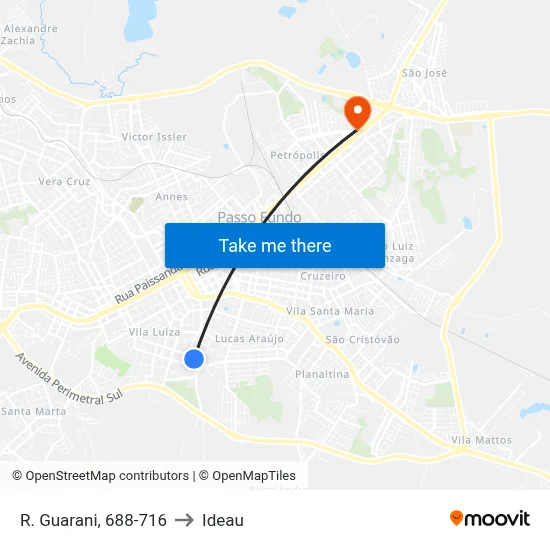 R. Guarani, 688-716 to Ideau map