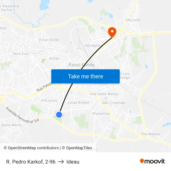 R. Pedro Karkof, 2-96 to Ideau map