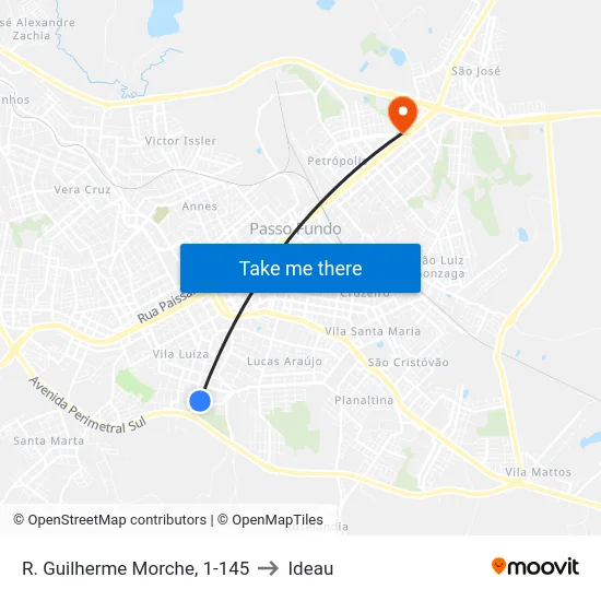 R. Guilherme Morche, 1-145 to Ideau map