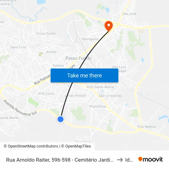 Rua Arnoldo Raiter, 596-598 - Cemitério Jardim Da Colina to Ideau map
