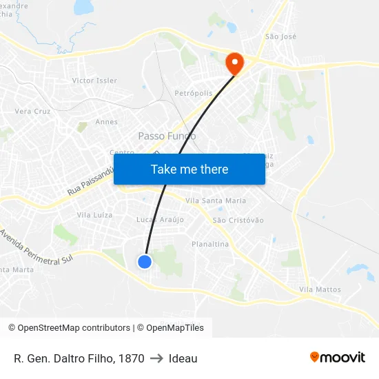 R. Gen. Daltro Filho, 1870 to Ideau map