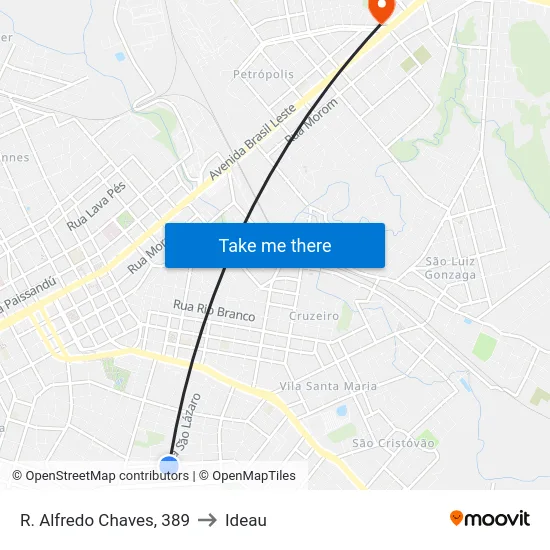 R. Alfredo Chaves, 389 to Ideau map