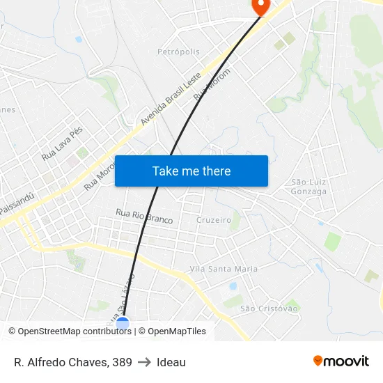 R. Alfredo Chaves, 389 to Ideau map