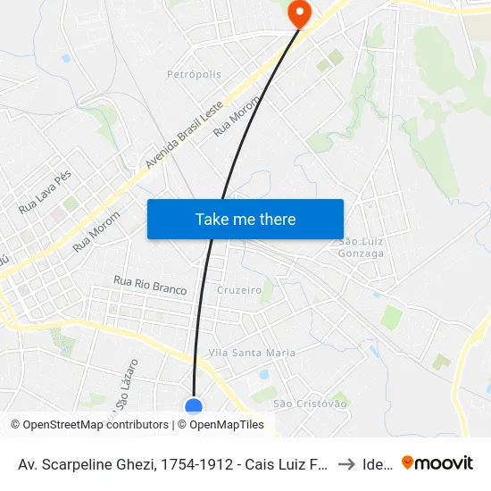 Av. Scarpeline Ghezi, 1754-1912 - Cais Luiz Fragomeni to Ideau map