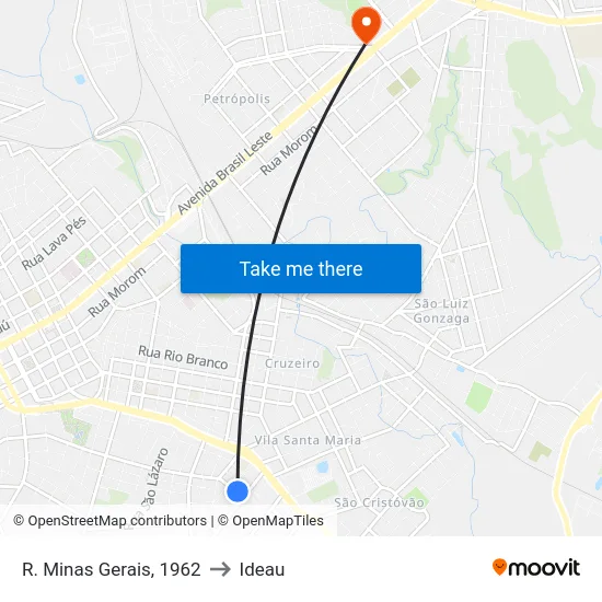 R. Minas Gerais, 1962 to Ideau map
