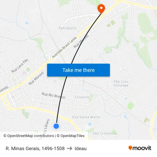 R. Minas Gerais, 1496-1508 to Ideau map