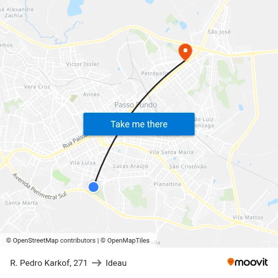 R. Pedro Karkof, 271 to Ideau map