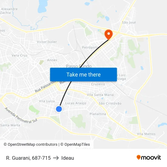 R. Guarani, 687-715 to Ideau map