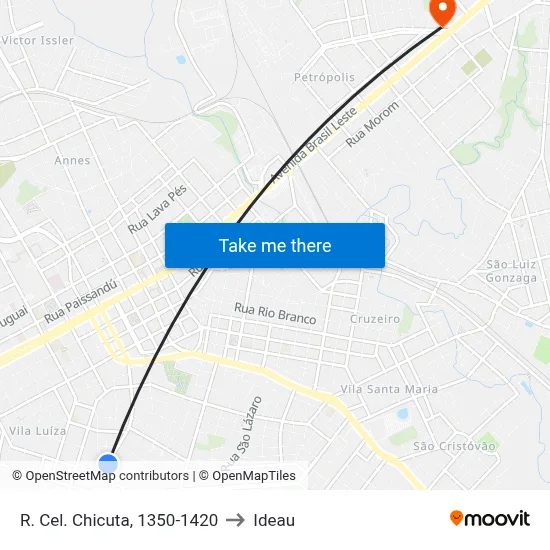 R. Cel. Chicuta, 1350-1420 to Ideau map