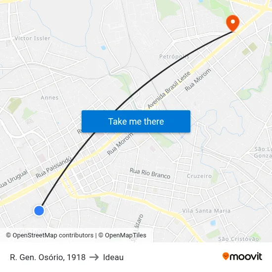 R. Gen. Osório, 1918 to Ideau map