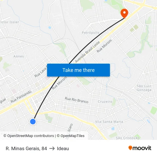 R. Minas Gerais, 84 to Ideau map