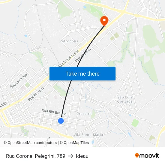 Rua Coronel Pelegrini, 789 to Ideau map