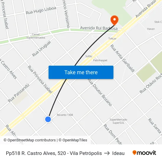 Pp518 R. Castro Alves, 520 - Vila Petrópolis to Ideau map