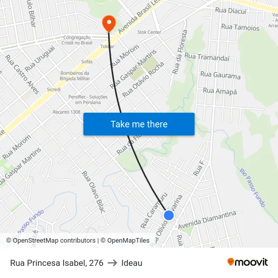 Rua Princesa Isabel, 276 to Ideau map