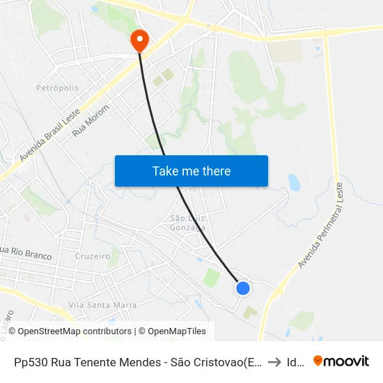 Pp530 Rua Tenente Mendes - São Cristovao(Em Frente Casa 150) to Ideau map