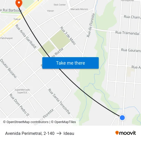 Avenida Perimetral, 2-140 to Ideau map