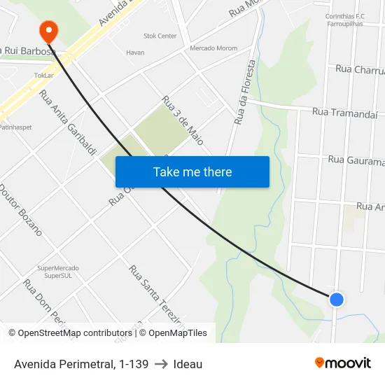 Avenida Perimetral, 1-139 to Ideau map