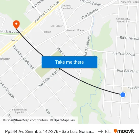 Pp544 Av. Sinimbú, 142-276 - São Luiz Gonzaga(Escola Etelvina Rocha Duro) to Ideau map