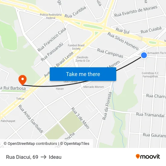 Rua Diacui, 69 to Ideau map