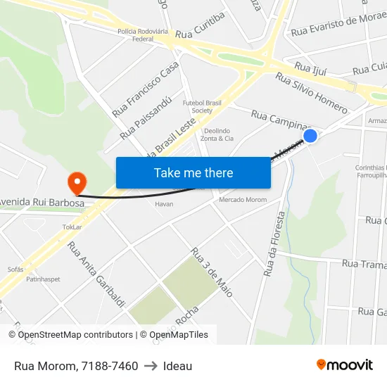 Rua Morom, 7188-7460 to Ideau map