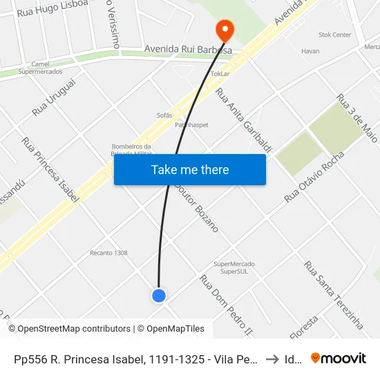 Pp556 R. Princesa Isabel, 1191-1325 - Vila Petropolis(Rui Auto Ar) to Ideau map