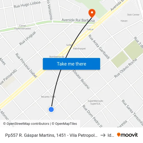 Pp557 R. Gáspar Martins, 1451 - Vila Petropolis(Em Frente Casa 1285) to Ideau map