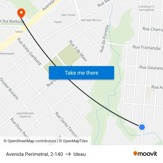 Avenida Perimetral, 2-140 to Ideau map