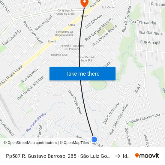 Pp587 R. Gustavo Barroso, 285 - São Luiz Gonzaga(Rudi Sat) to Ideau map