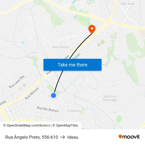 Rua Ângelo Preto, 556-610 to Ideau map