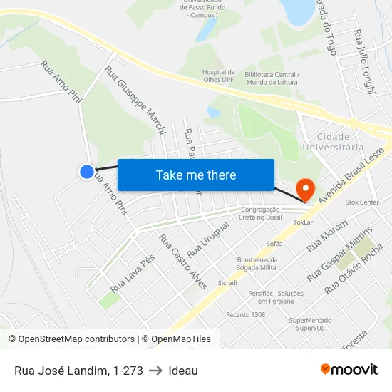 Rua José Landim, 1-273 to Ideau map