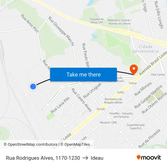 Rua Rodrigues Alves, 1170-1230 to Ideau map