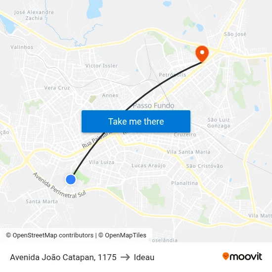 Avenida João Catapan, 1175 to Ideau map