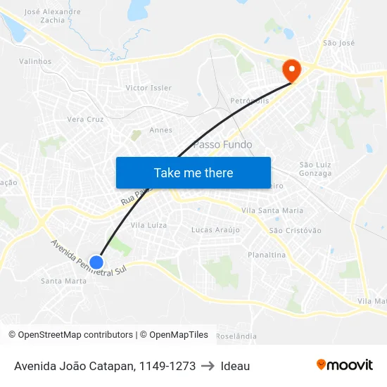 Avenida João Catapan, 1149-1273 to Ideau map