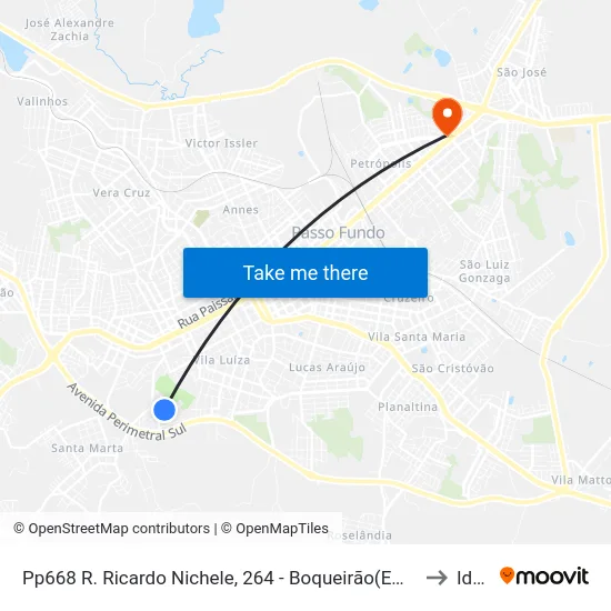 Pp668 R. Ricardo Nichele, 264 - Boqueirão(Em Frente Casa 308) to Ideau map