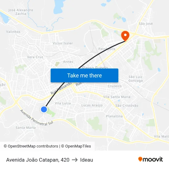 Avenida João Catapan, 420 to Ideau map