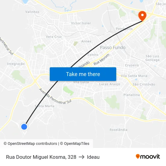 Rua Doutor Miguel Kosma, 328 to Ideau map