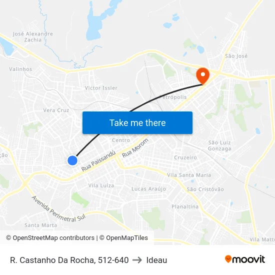 R. Castanho Da Rocha, 512-640 to Ideau map