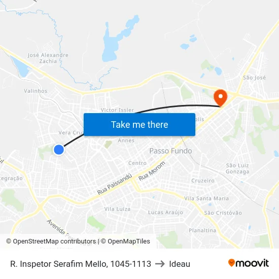 R. Inspetor Serafim Mello, 1045-1113 to Ideau map