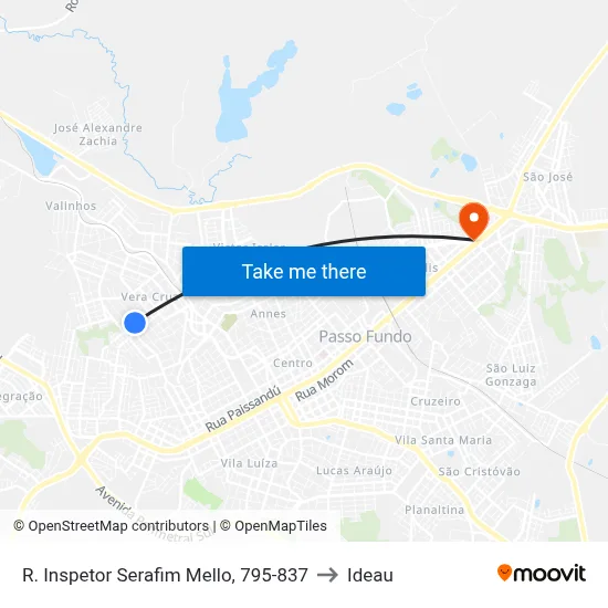 R. Inspetor Serafim Mello, 795-837 to Ideau map