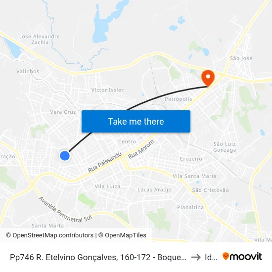 Pp746 R. Etelvino Gonçalves, 160-172 - Boqueirão(Em Frente Casa 124) to Ideau map