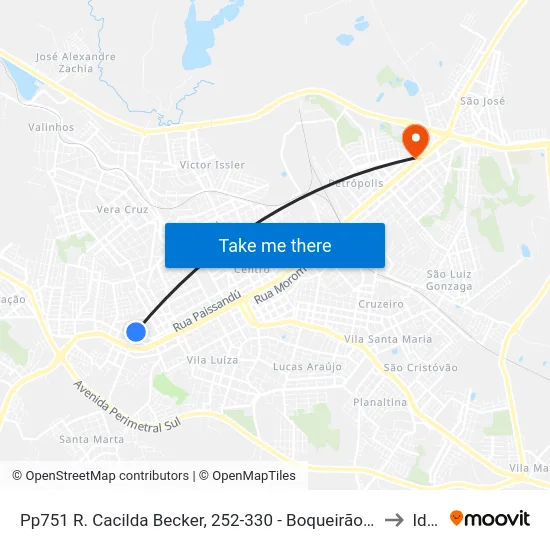 Pp751 R. Cacilda Becker, 252-330 - Boqueirão(Em Frente Casa 289) to Ideau map